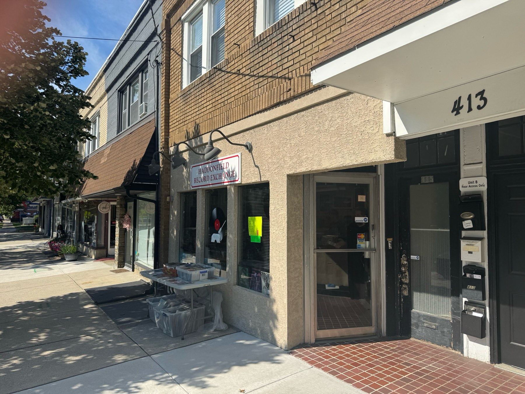 Haddonfield Record Exchange storefront on Haddon Avenue